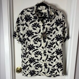 Black and White Floral Men's Shirt